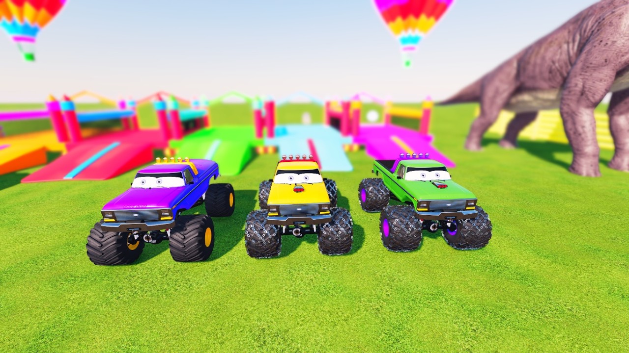 Pixar's monster eyes cars are cool and funny let's watch them in the fs22 game #car #monster #cute