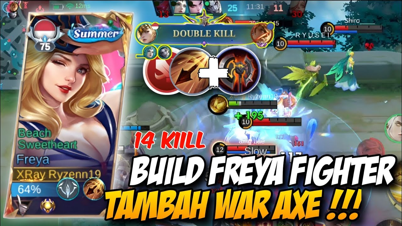 GAME PLAY FREYA BUILD FIGHTER, INSPIRE | KUAT TAMBAH SAKIT BANGEETT😱🔥 -Mobilelegends