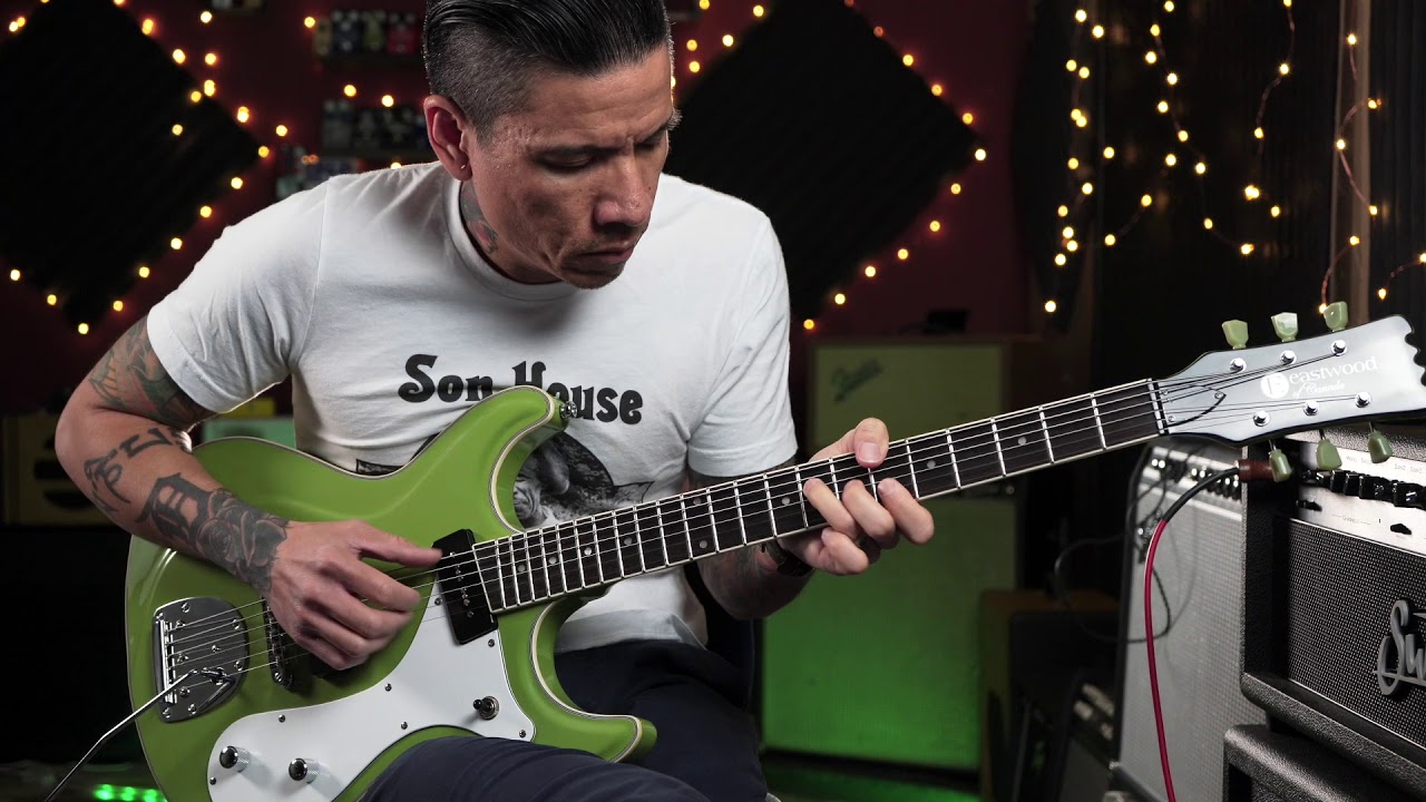 Eastwood Sidejack Baritone DLX Mosrite-style Guitar, demo with RJ Ronquillo