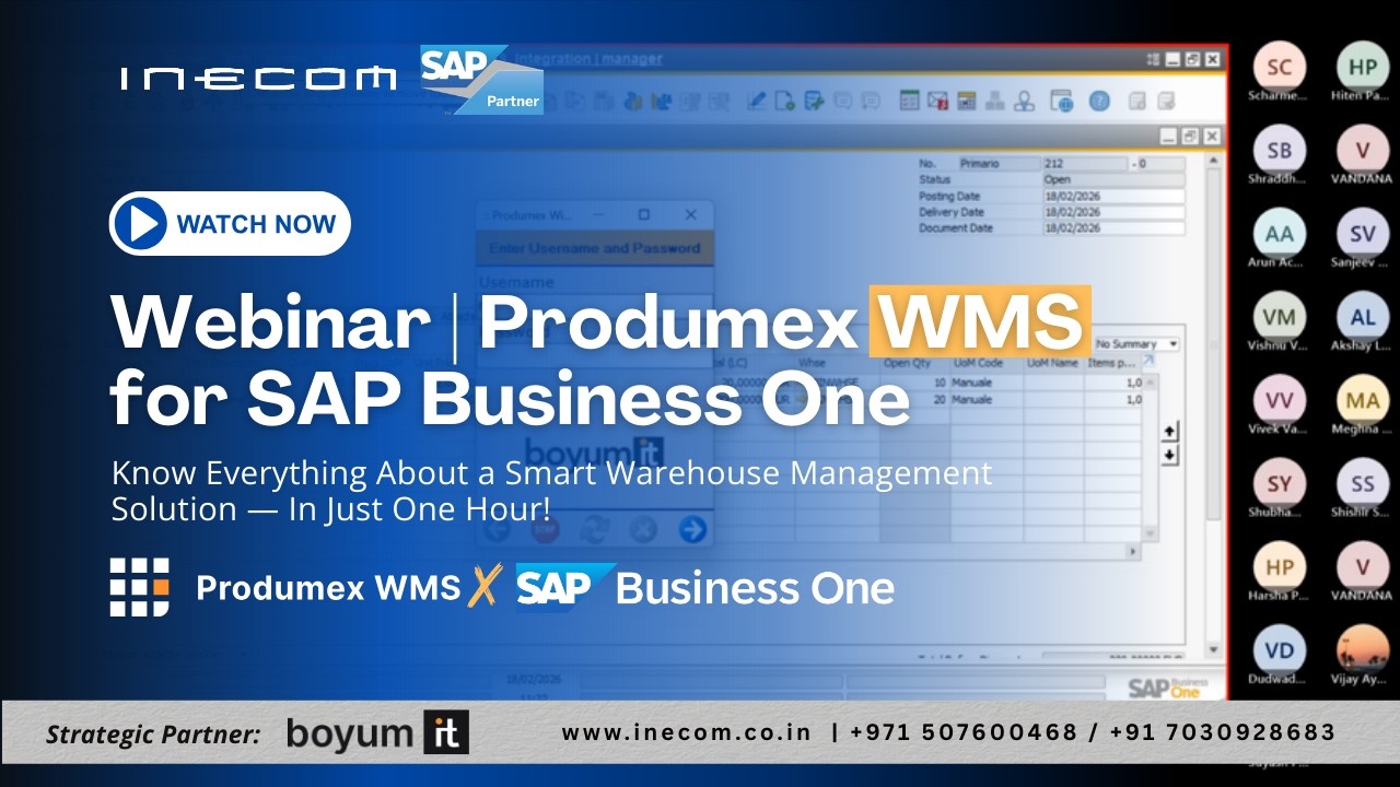 Produmex WMS for SAP Business One | Smart Warehouse Management System Webinar | Inecom