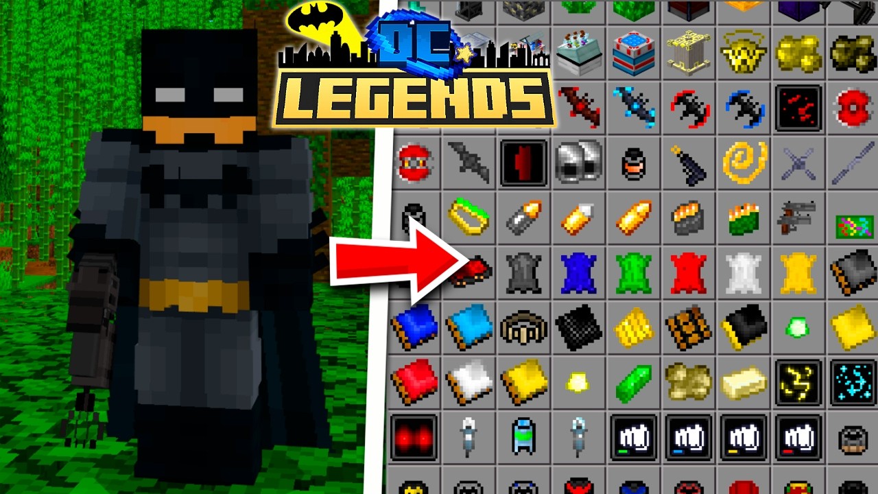 ESSE É MELHOR ADDON DC LEGENDS PARA O MINECRAFT 1.21.111 COM SUPERMAN,BATMAN,SHAZAM...