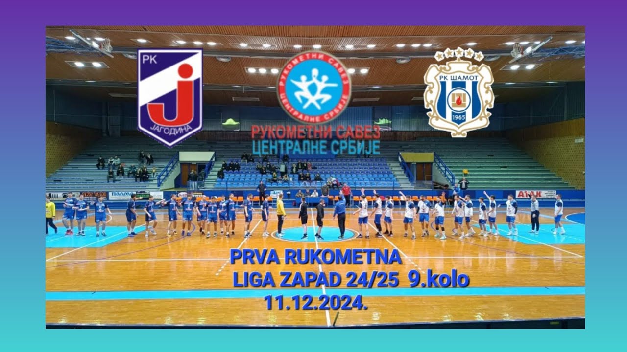 RK JAGODINA-RK ŠAMOT 65 2 ARANĐELOVAC 32-25(17-13) Rukomet Prva liga Zapad 9.kolo