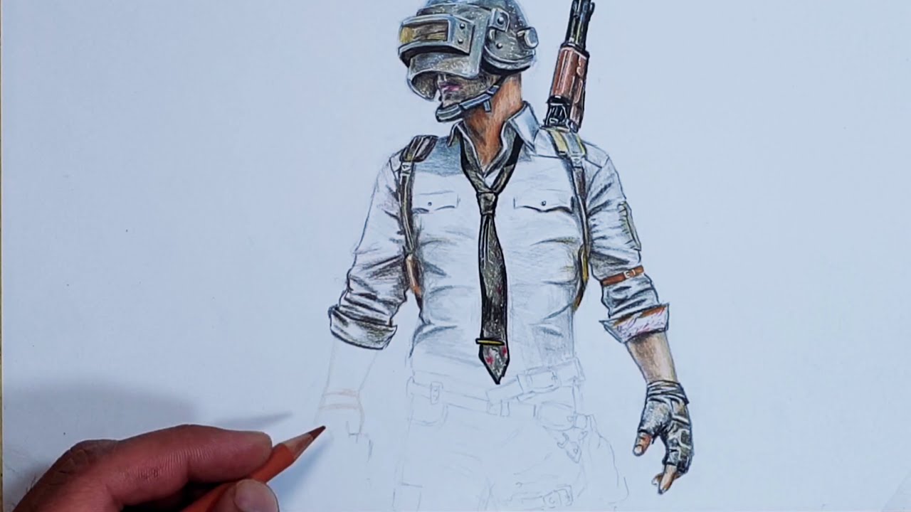 ببجي رسم الصورة الشهيرة من لعبة(pubg)