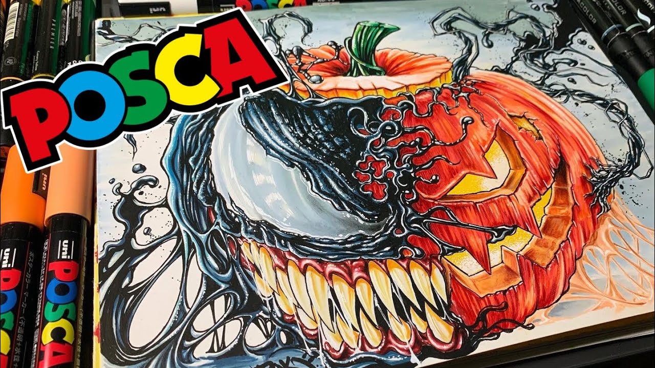 Маркеры POSCA | Тыквенный микс на Хэллоуин