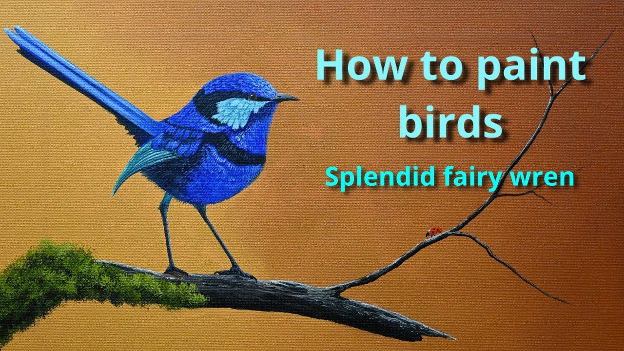 How to paint birds. Splendid fairy wren. #painting #oilpainting #art