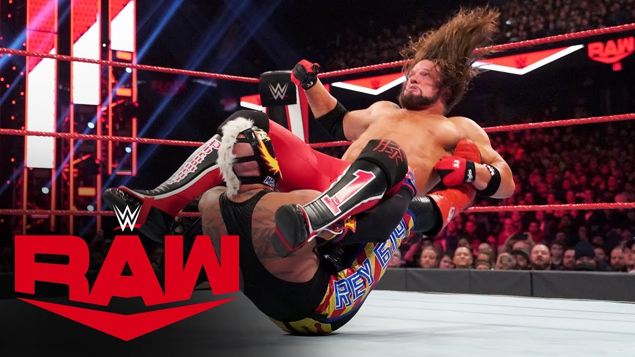 Рей Мистерио свергает чемпиона США Эй Джей Стайлза: Raw, 25 ноября 2019 г.