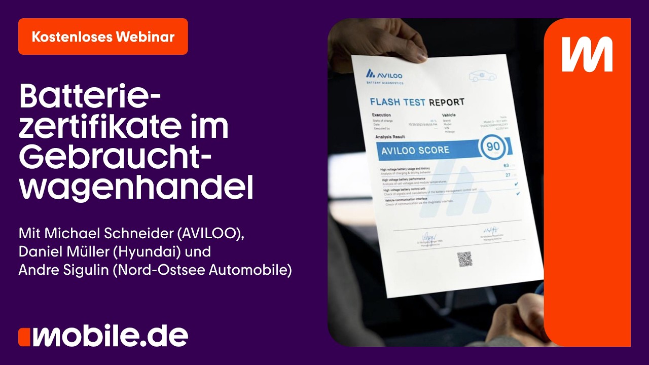 Batteriezertifikate für EV-Gebrauchtwagen – die Masterclass mit Aviloo | mobile.de