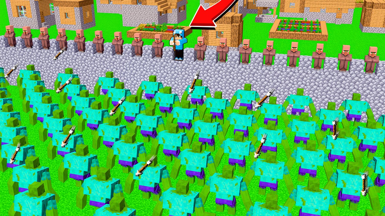 1,000 Mobs Mutantes vs La Aldea m&aacute;s Segura!