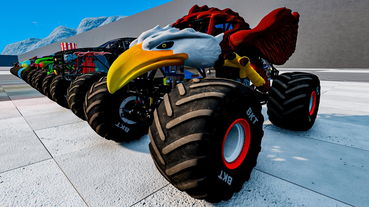 Epic High Speed monster trucks jumps stunt & crashes #45 | BeamNG Drive