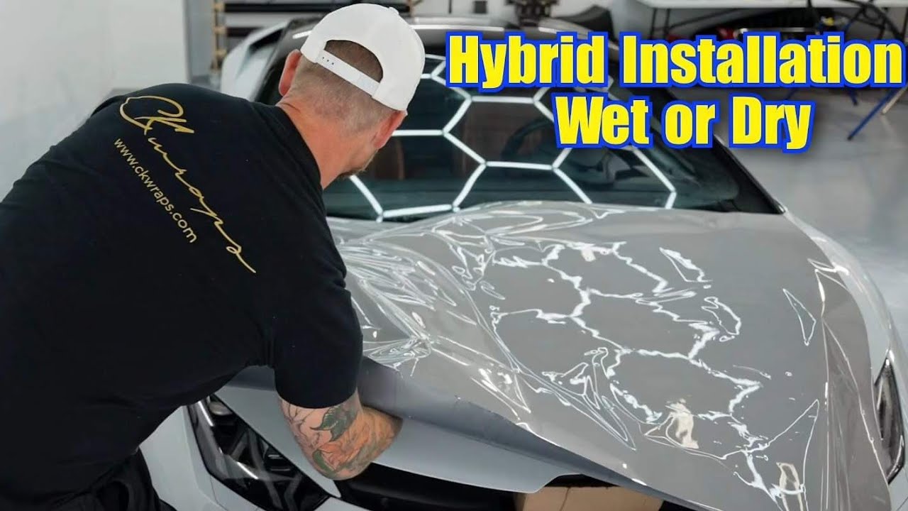 New Hybrid Install Hood Wrap - Wet or Dry Color Change PPF - Colorfusion Chalk Grey