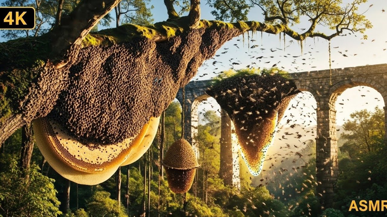 Honey Haven: Soothing ASMR of Bees Creating Their Hive