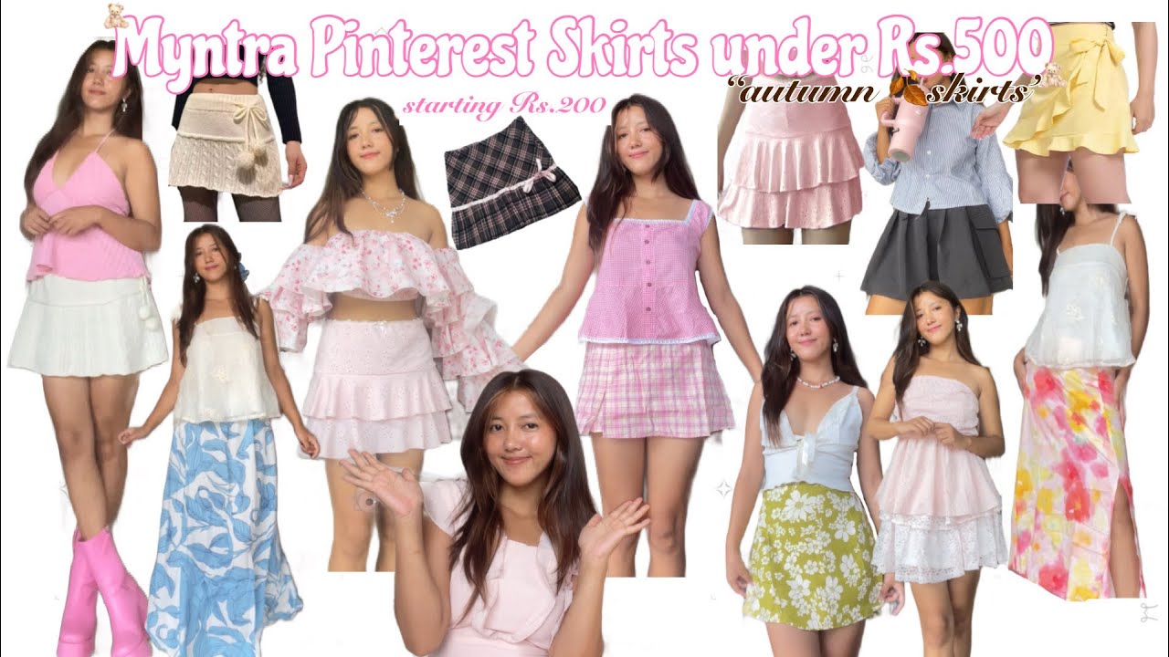 Huge🌸 Myntra autumn🍂 Pinterest skirts haul under ₹500 |starting ₹200| #autumnhaul #skirts
