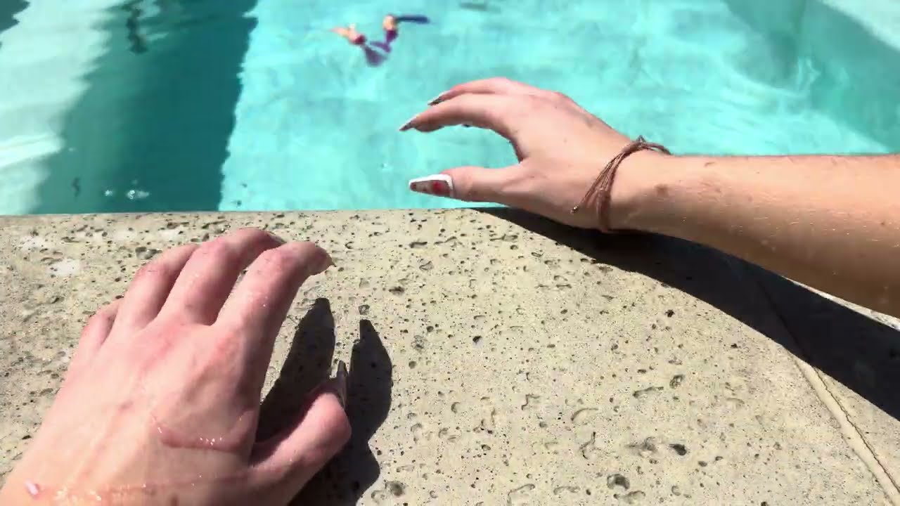 Wet Concrete Scratching & Tapping ASMR- hydrating the poolside (no mouth sounds)