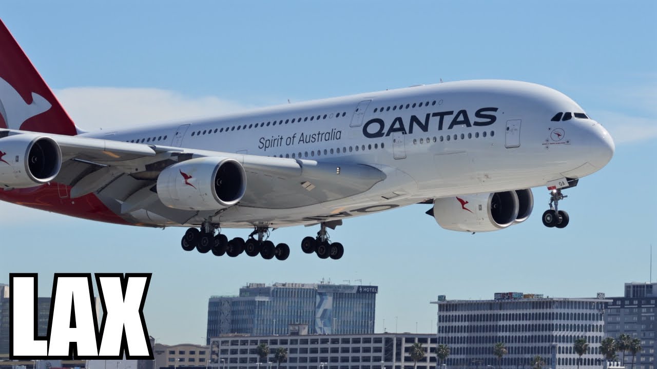 4 Minutes of Airbus A380 Action at LAX! Emirates, Korean, Asiana & British Airways ✈️