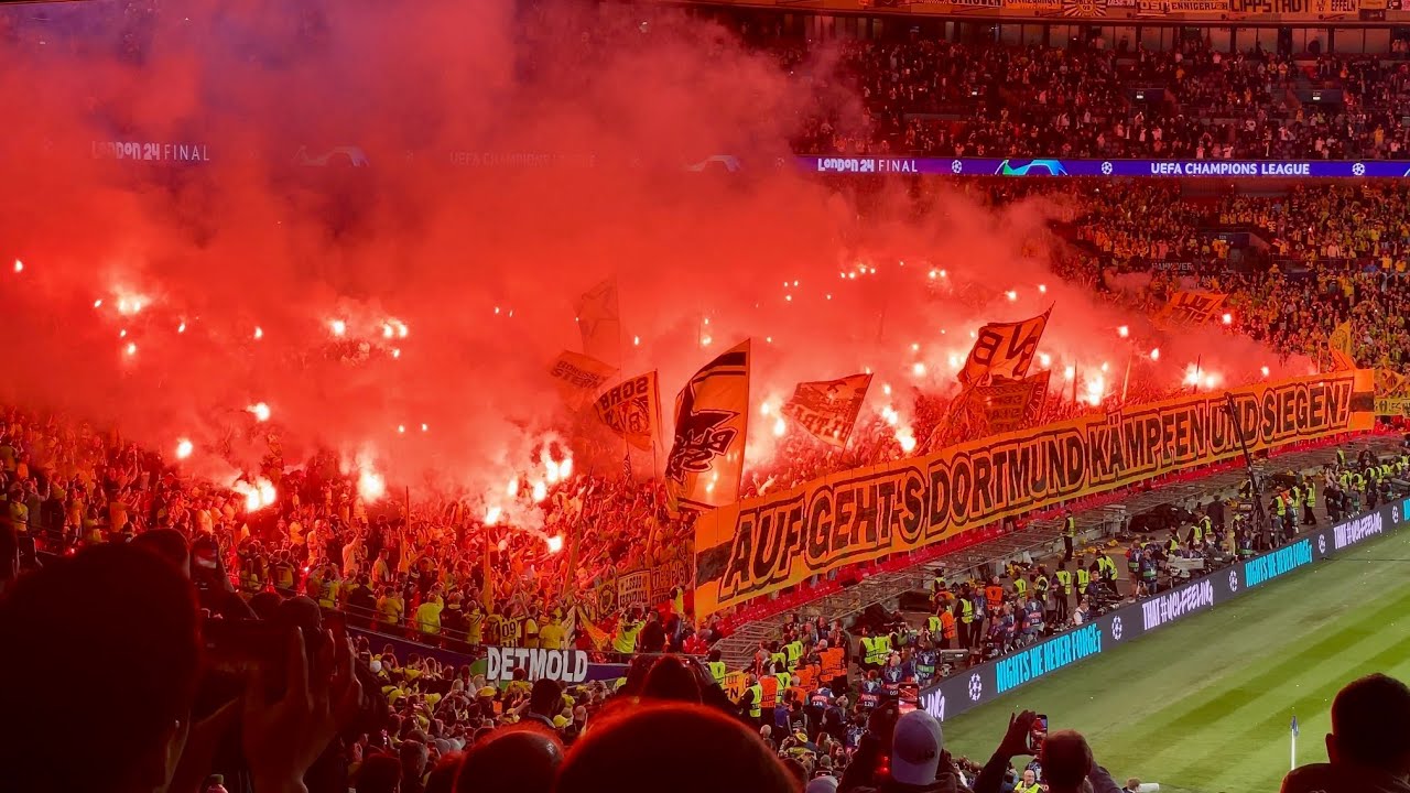 Amazing atmosphere at Wembley during the Champions League final between 