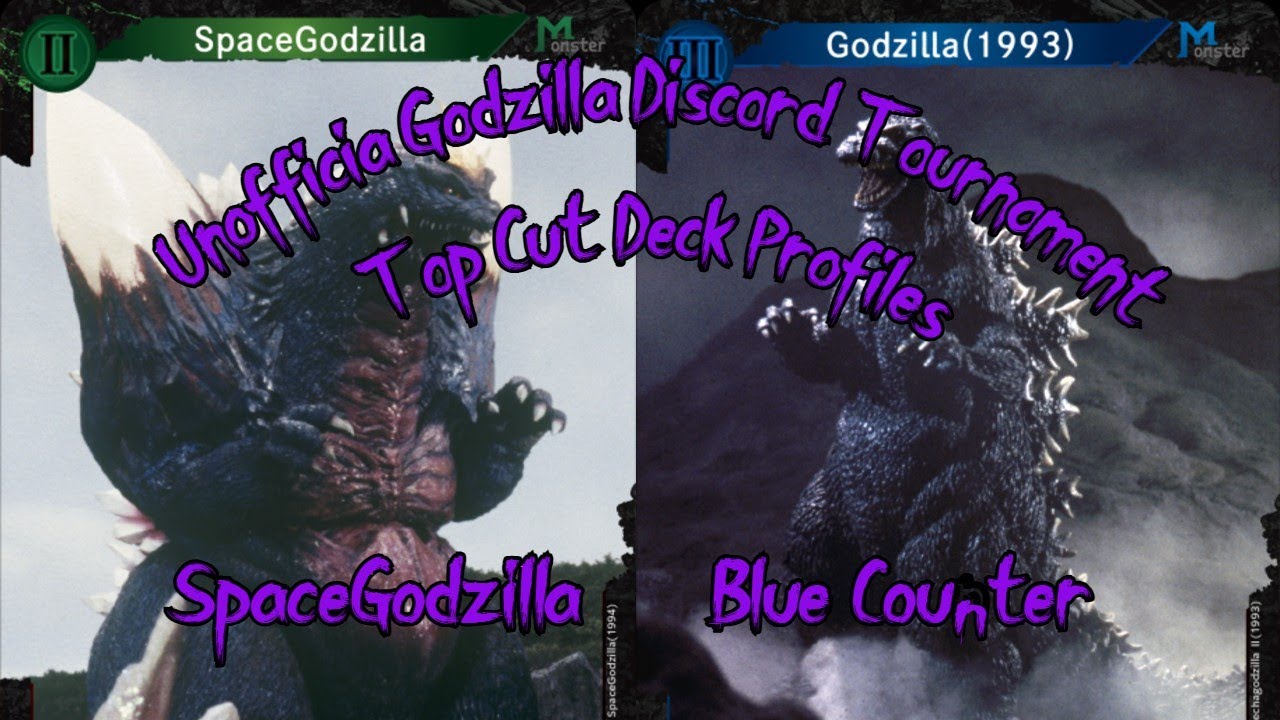SpaceGodzilla and Blue Counter Top Cut Deck Profiles for the Godzilla Card Game