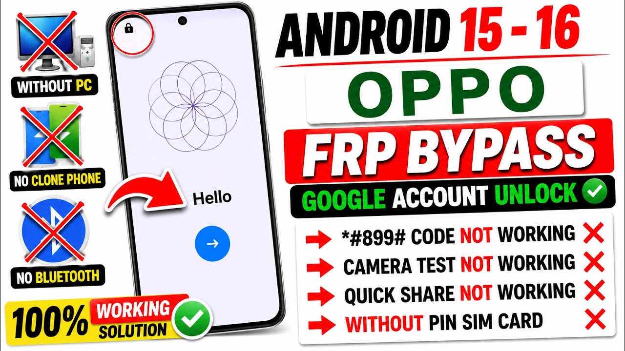 ALL Oppo Frp Bypass Android 16 (Latest Update 2026) New Method | Android 16 Frp Bypass All Models