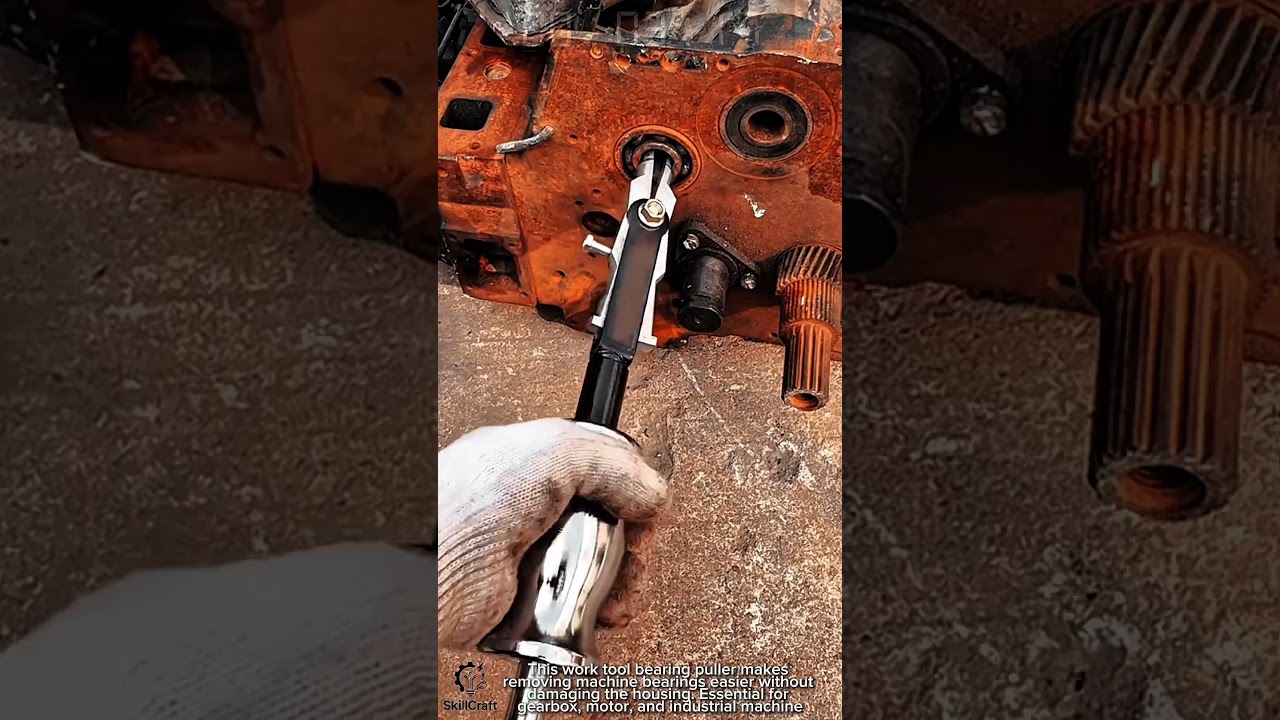 Work tool bearing puller for precise machine bearing removal