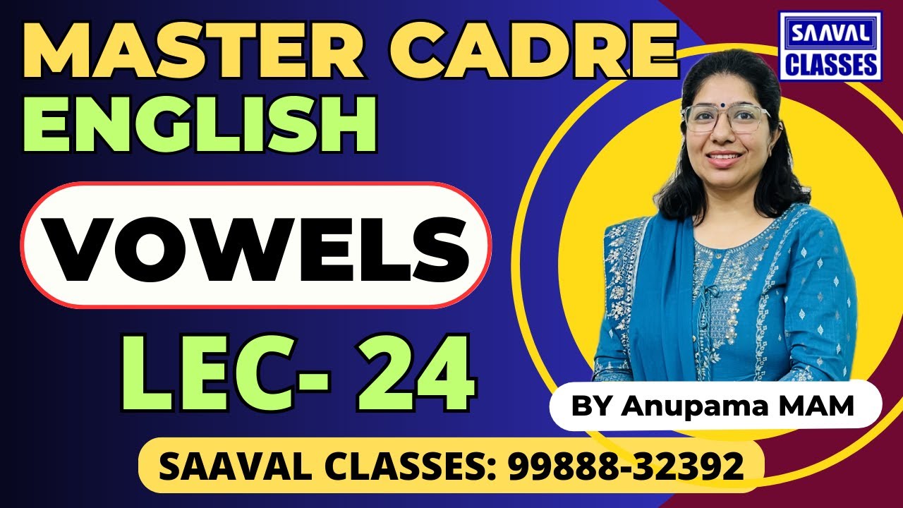 Master Cadre English DAY-24 Vowels  Topic wise MCQ