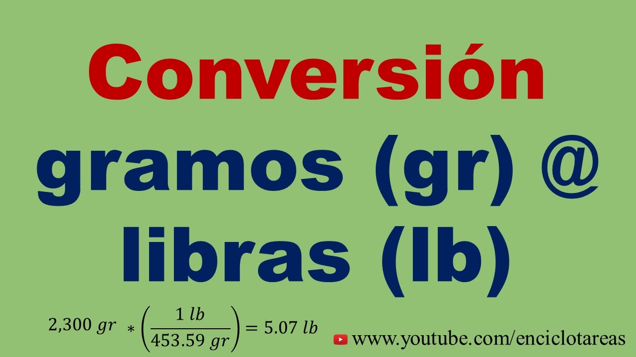 Convertir de gramos a libras (gr a lb)
