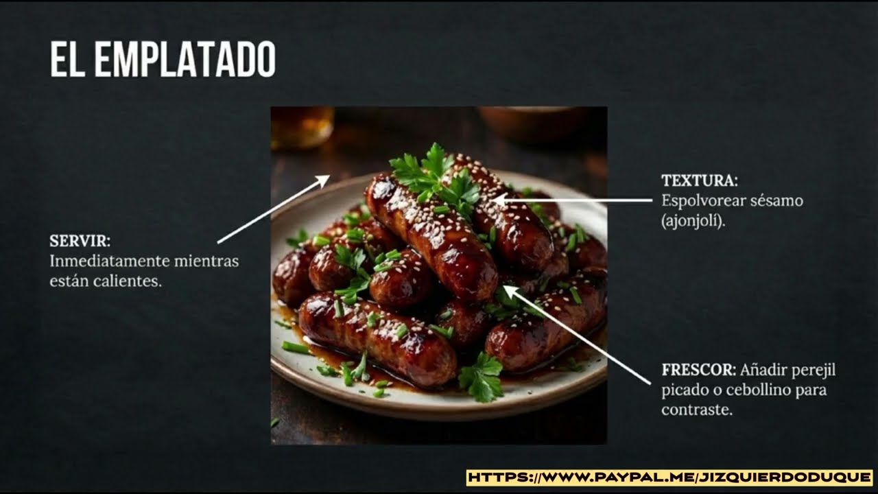 Salchichas caramelizadas con un toque agridulce y picante