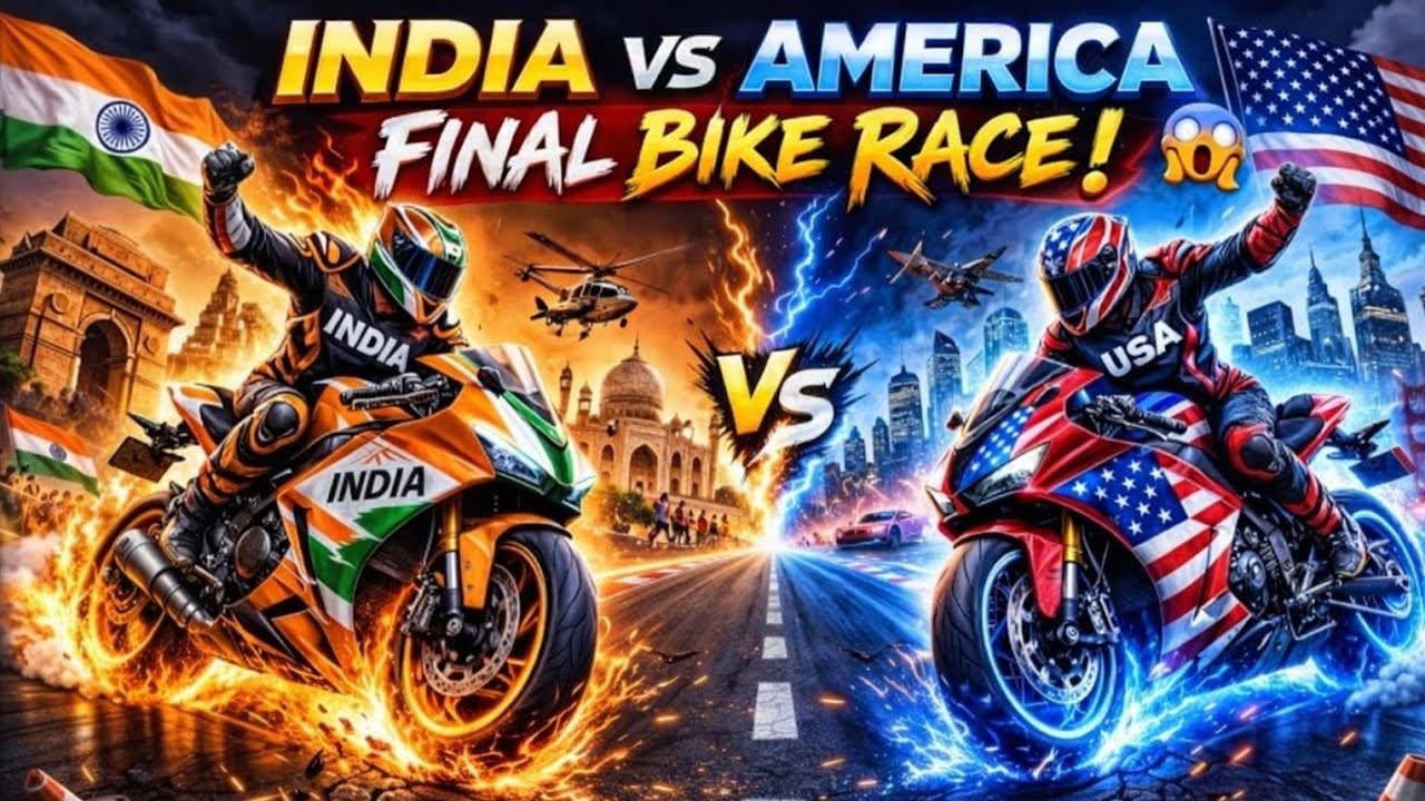 INDIA 🇮🇳 vs AMERICA 🇺🇸 Final Bike Race | 300KM/H Full Speed Battle 😱