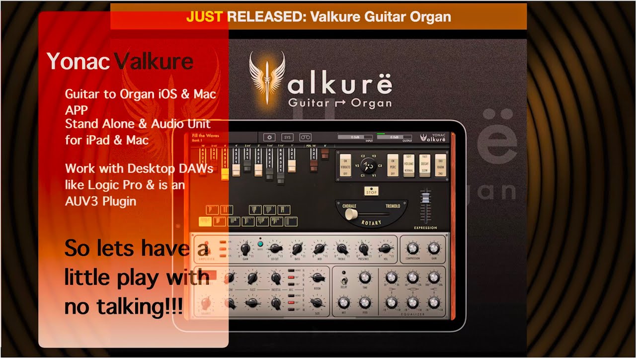 Yonac Valkure Turn Guitar into a B-3 Organ without Midi!! NO TALKING! HDR!