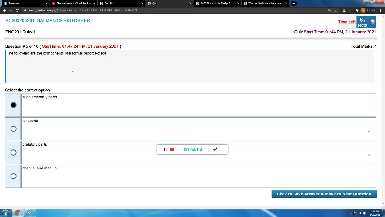 ENG201 Quiz || ENG201 Today Quiz Ans