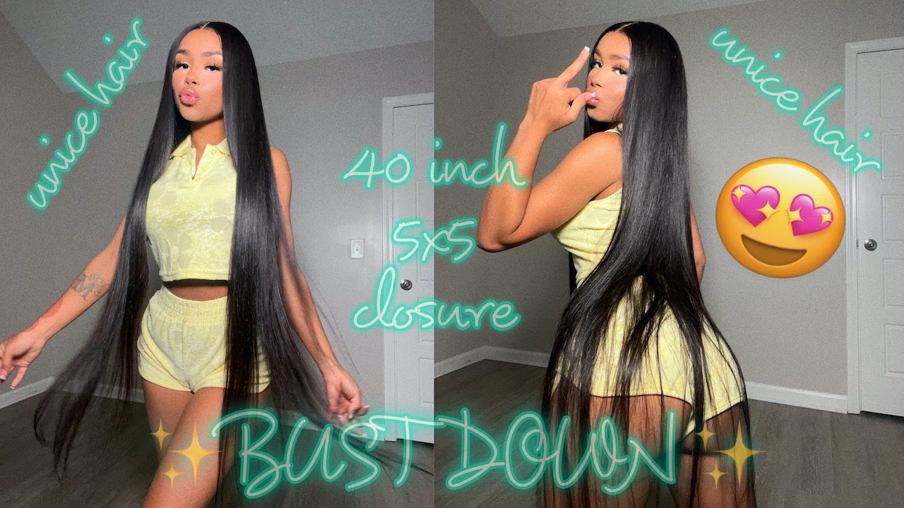 Silk Press + Bust Down Middle on 5*5 BodyWave Wig | UNICE HAIR