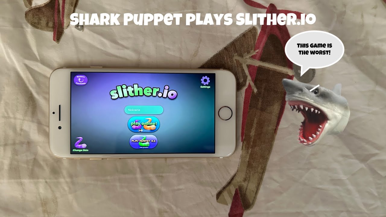 SB Movie: Shark Puppet играет в Slither.io!