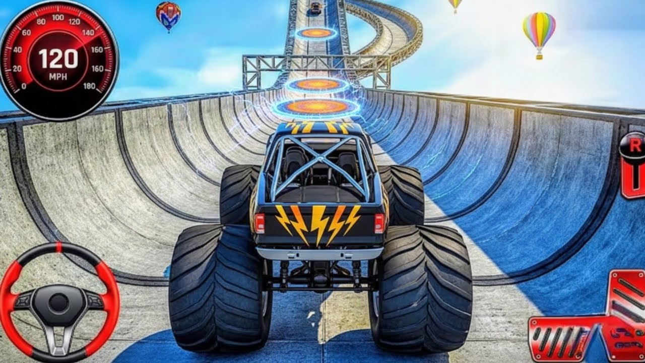 CRAZY Mega Ramp Monster Truck Jump 🚗💥 | Unreal Stunts!MOST EPIC Monster Truck Stunt EVER 😱 