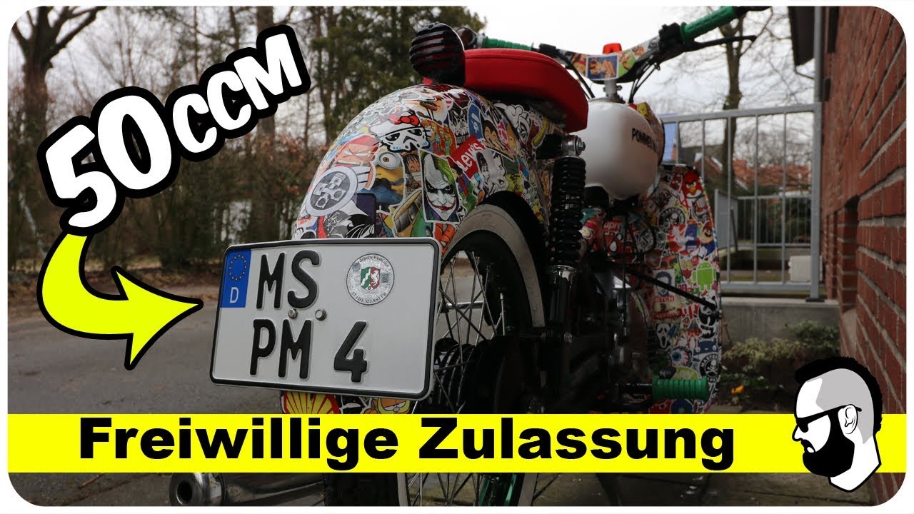 Simson freiwillige Zulassung für 50ccm (alle Mopeds)