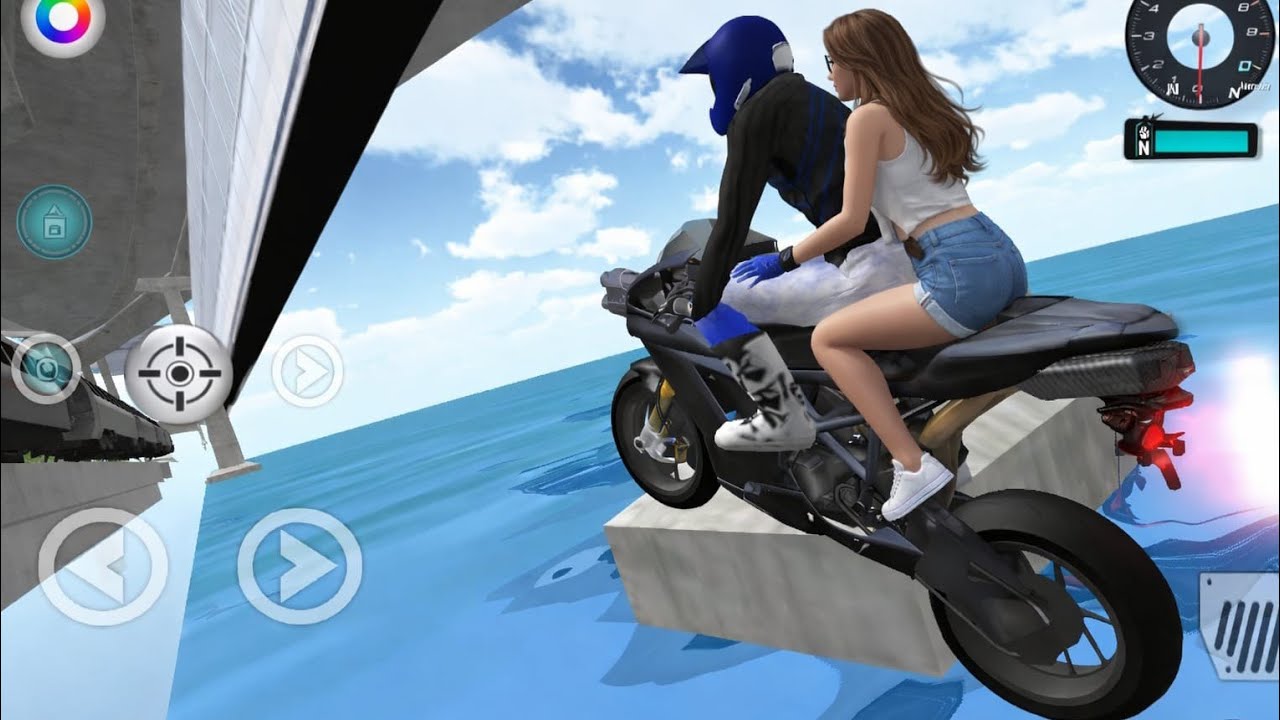A Black Honda 70 Racing Motor Bike In School Area 3D Driving Class Simulator 
