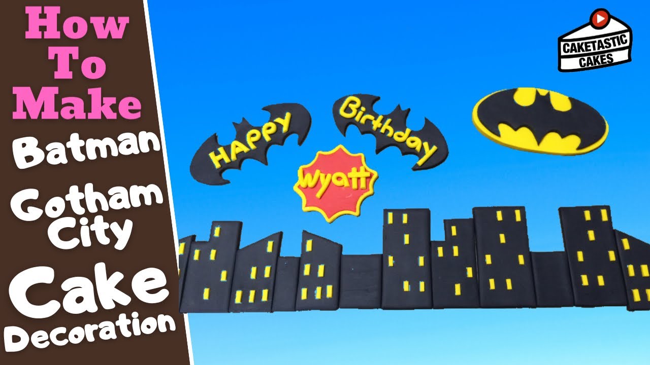 Gotham City Batman Cake Tutorial - How to Make Batman Cake - Superhero Cake Decorating Video