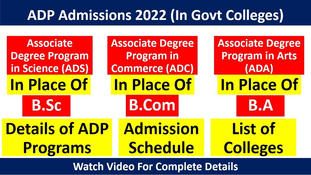 Associate Degree Programs (ADP) Admissions 2022
