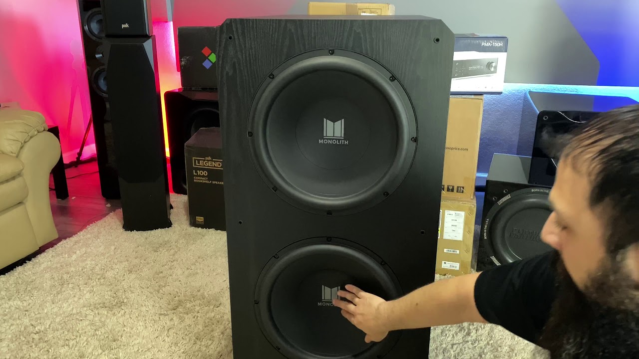 Monoprice Monolith M-215 THX Dual 15-дюймовый сабвуфер | Распаковка, тест басов и обзор