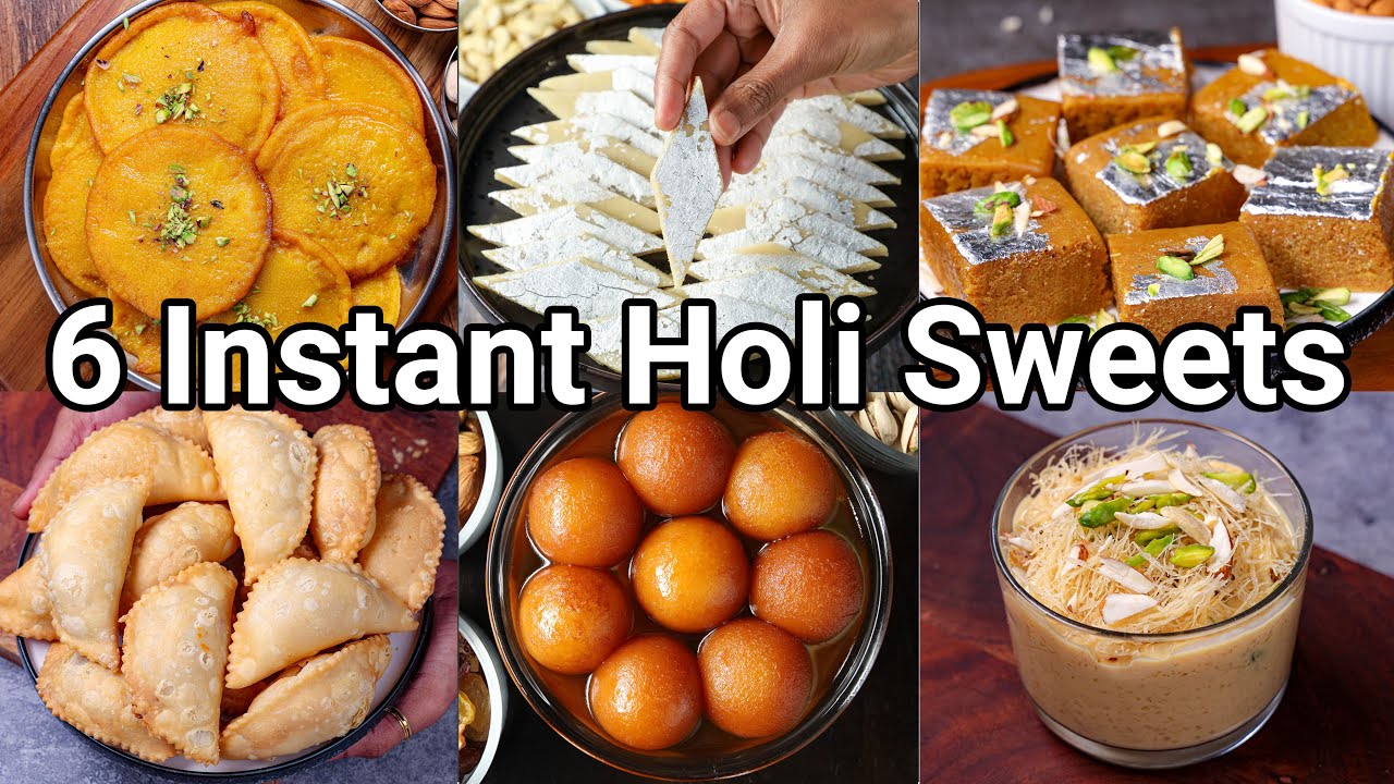 6 Instant Holi Sweets Recipes - Holi Sweets & Desserts | Easy & Simple Holi Festival Recipes