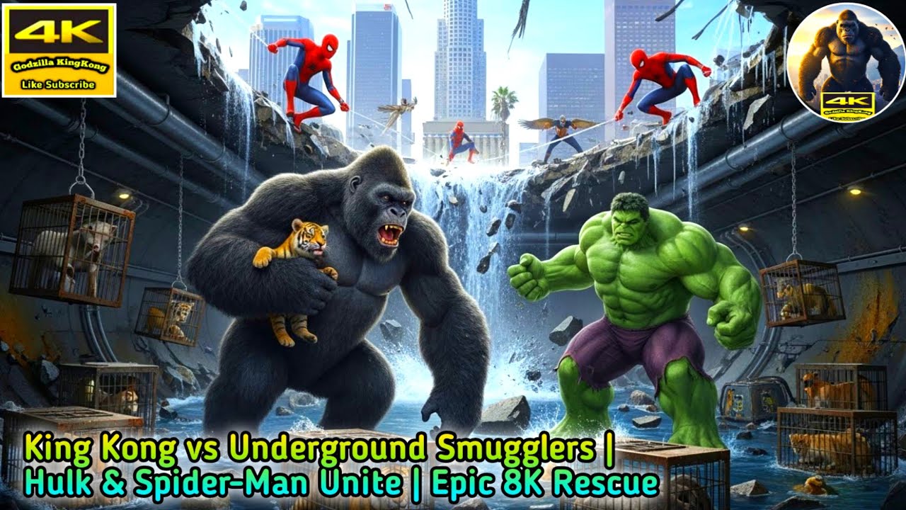King Kong vs Underground Smugglers | Hulk & Spider-Man Unite | Epic 8K Rescue | Godzilla KingKong