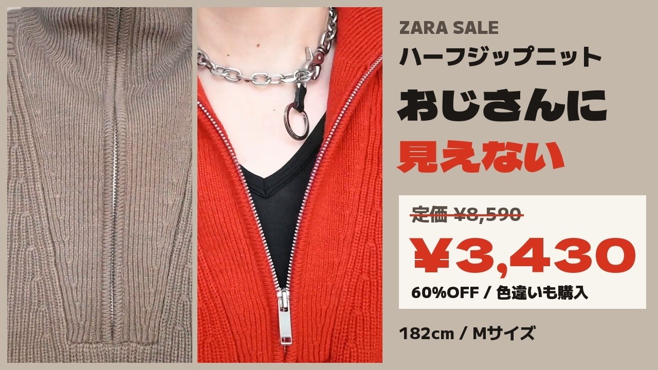 【ZARA】これセールでいいの？デザインが神すぎるハーフジップニットを購入。