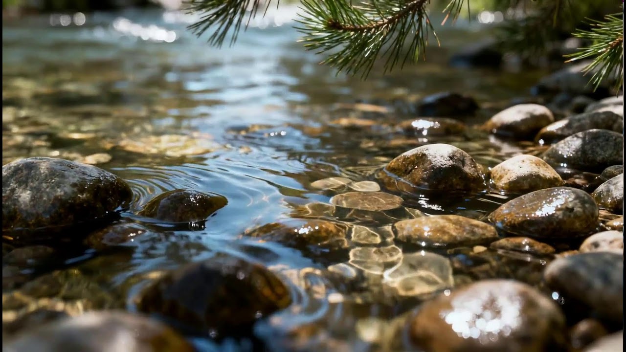 LIVE: Sun-Dappled Forest Stream | Relax & Focus 4K | White Noise Room 4K