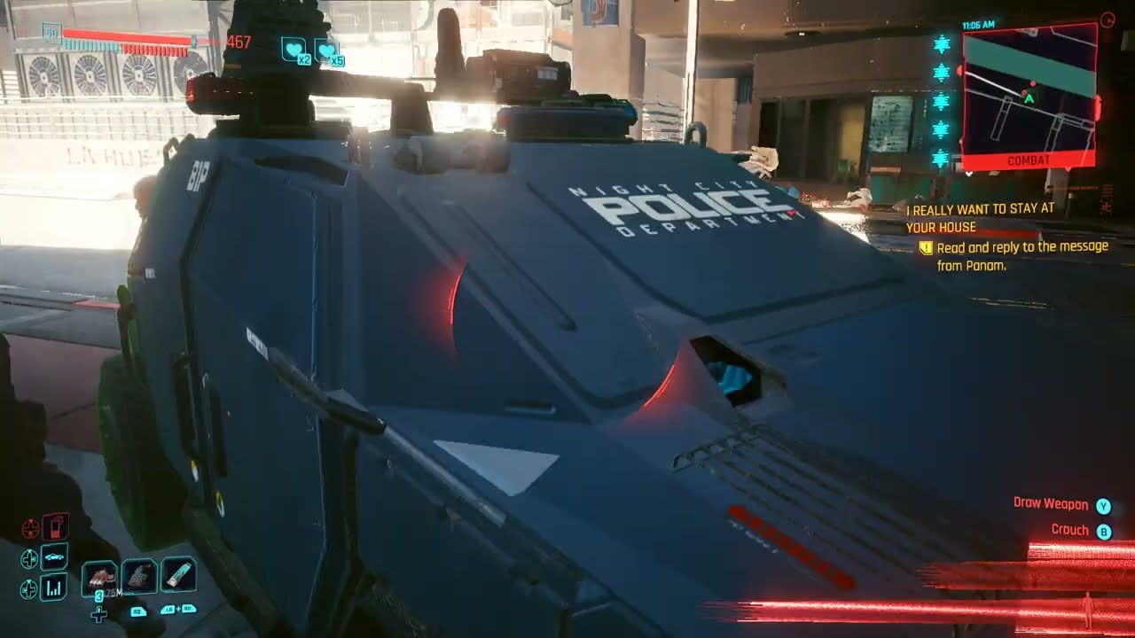 Cyberpunk 2077  5 star evade on foot.