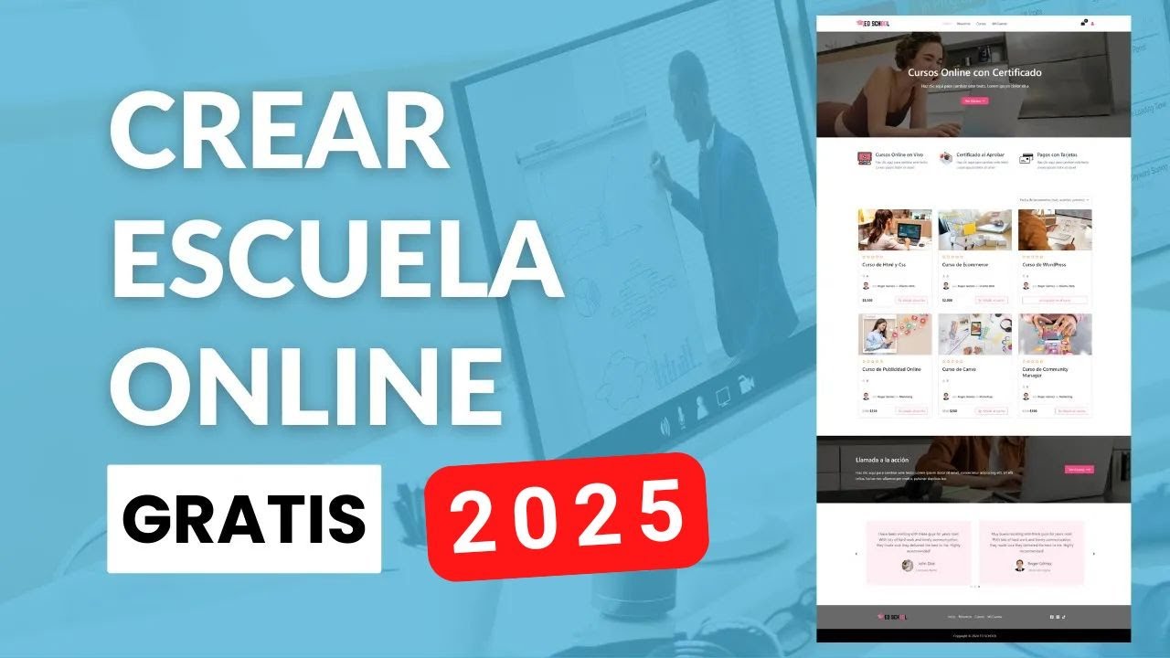 Crear Escuela Online WordPress 2025 con Plugins Gratis