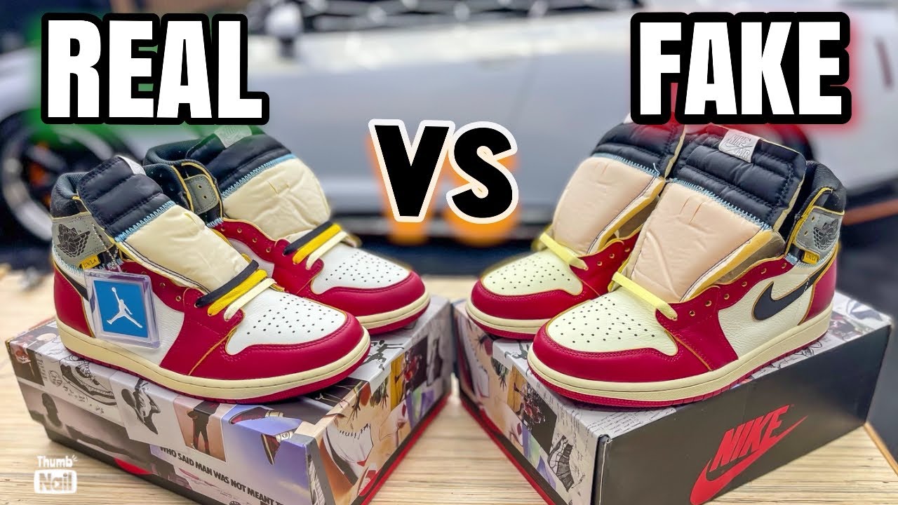 Реальный против фальшивого Союза La Chicago Shadow Jordan 1