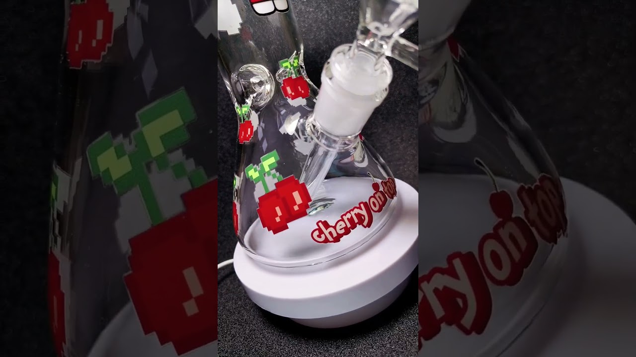 8&Prime; Hello Kitty Bong Sweet Cherry Design 5mm Thick Glass