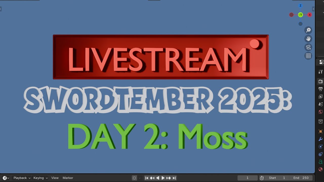 Swordtember 2025 - Day 2: Moss, #b3dnchill, a Blender livestream series