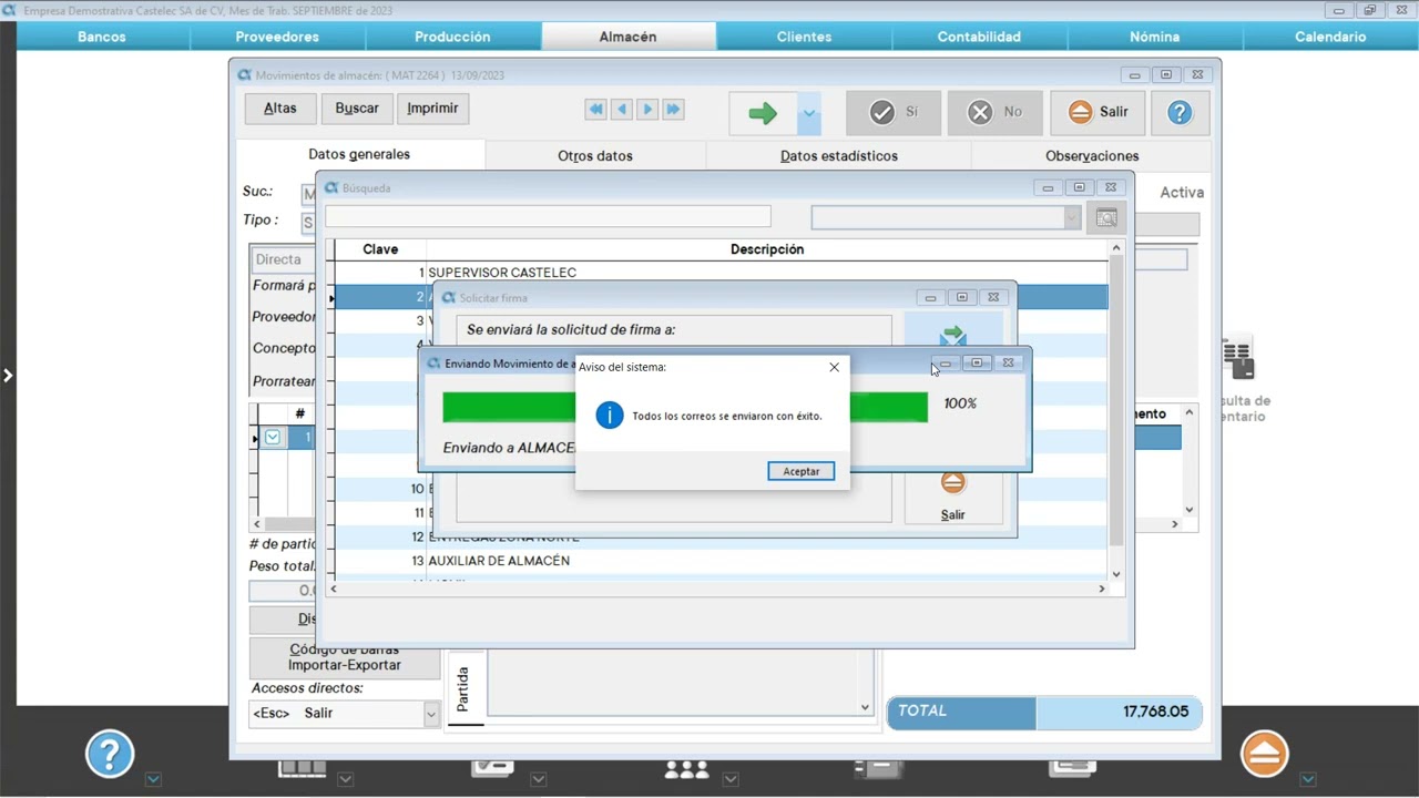Movimientos de almacén en ALPHA ERP® (v19)