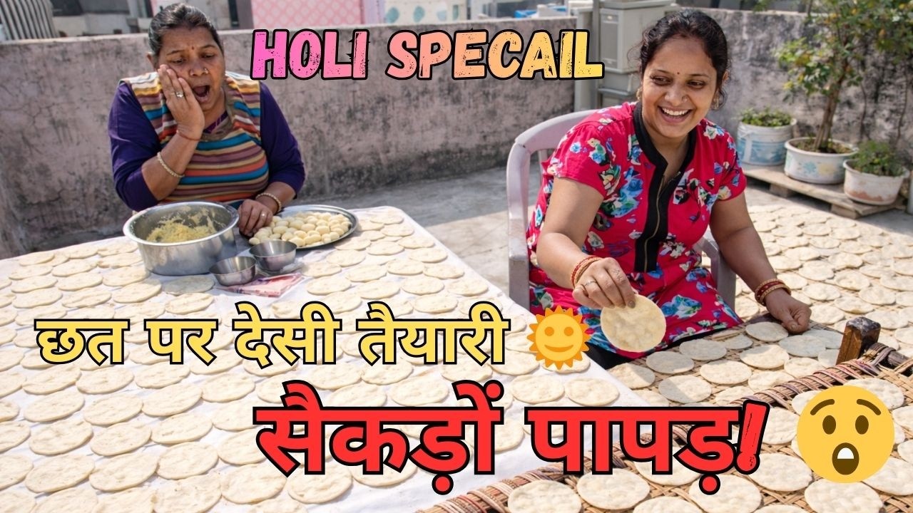 Holi Special Papad | Traditional Aloo Papad Making at Home | छत पर आलू पापड़ बनाते हुए