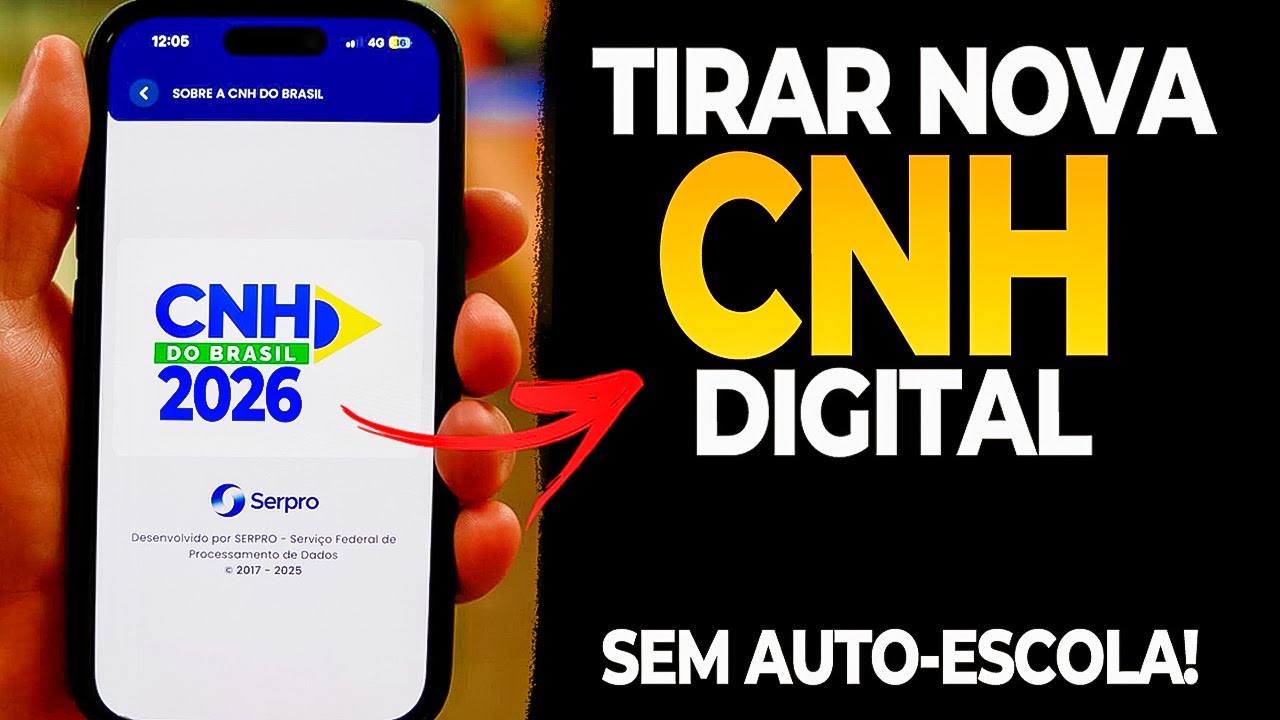 CNH 2026: Como TIRAR SEM AUTO-ESCOLA pelo CELULAR? | CNH Digital