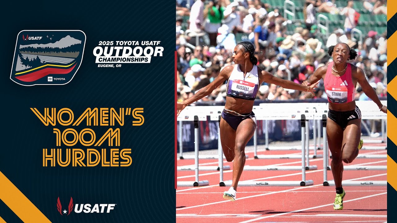 Бег на 100 метров с барьерами среди женщин на чемпионате Toyota USATF Outdoor Championships 2025 ...