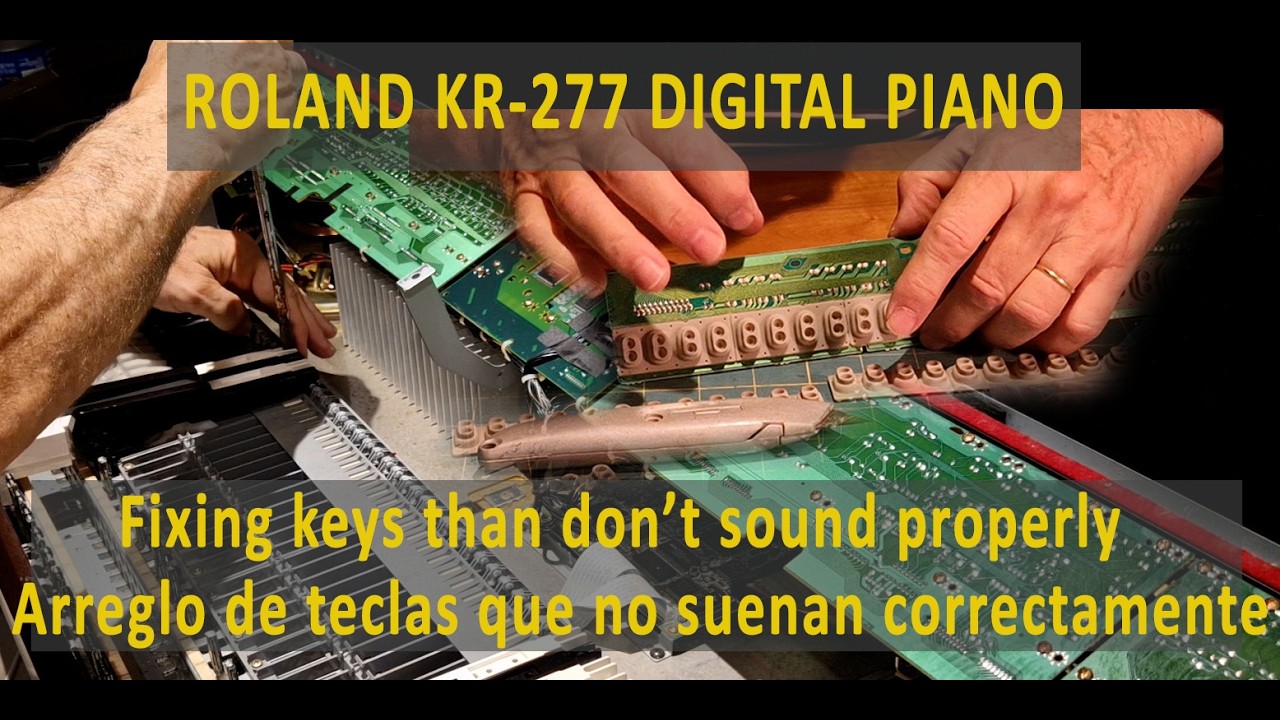 Roland KR277 Digital Piano. How to fix keys that don't sound well / Arreglo de teclas que suenan mal